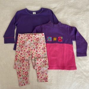 Bundle deal.  2 Purple long sleeve size 4T.  Pink long pants size 4